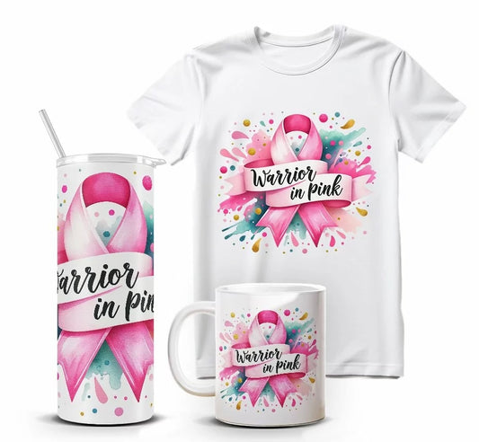 Breast cancer Tumbler, Mug and T-shirt Bundle